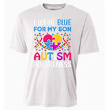 Heart I Wear Blue For My Son Autism Awareness Month Meaningful Gift Cooling Performance Crew T-Shirt