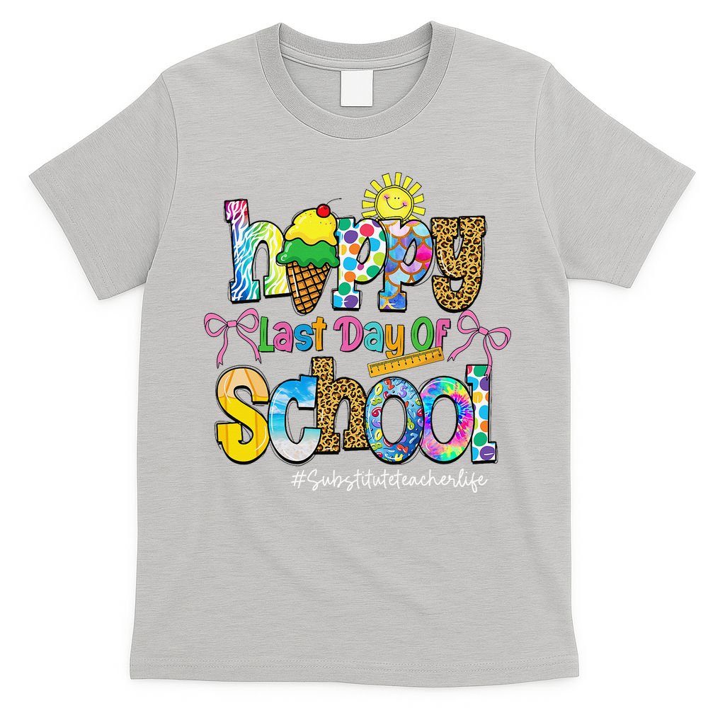 Happy Last Day Of School Substitute Teacher Life Leopard T-Shirt