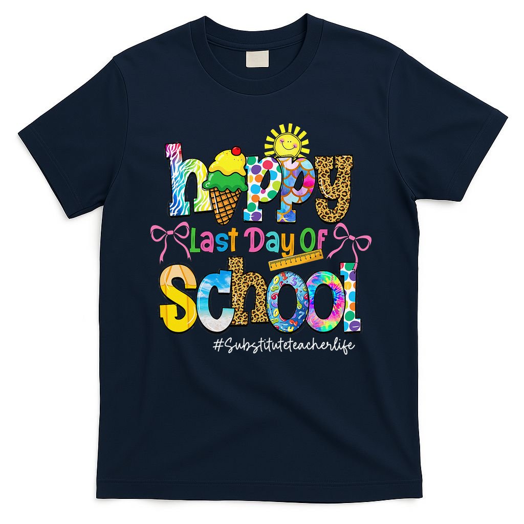 Happy Last Day Of School Substitute Teacher Life Leopard T-Shirt