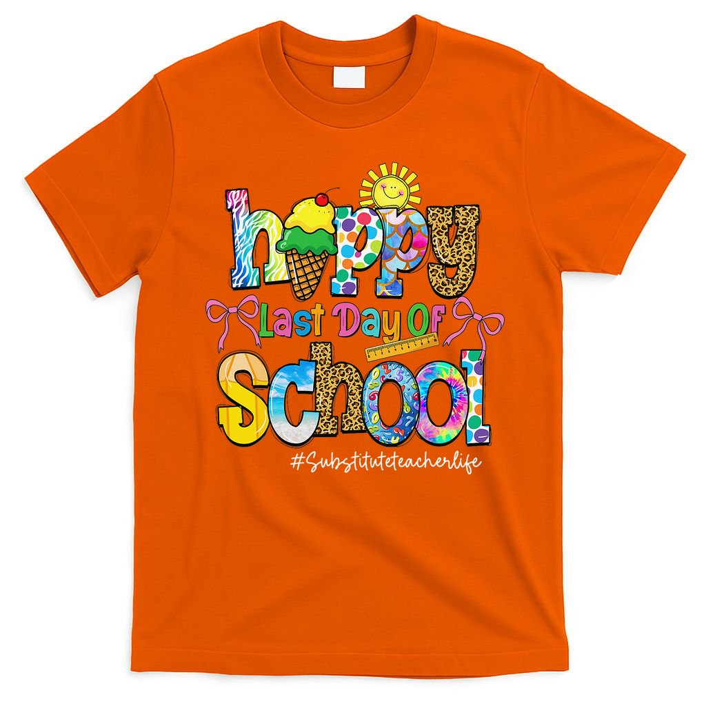 Happy Last Day Of School Substitute Teacher Life Leopard T-Shirt