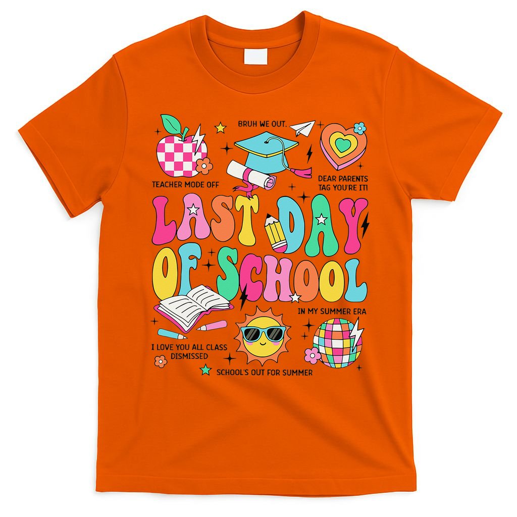 Happy Last Day Of School Teacher Girl Grad Hello Summer T-Shirt