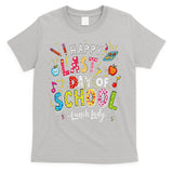 Happy Last Day Of School Lunch Lady Summer Design Gift T-Shirt