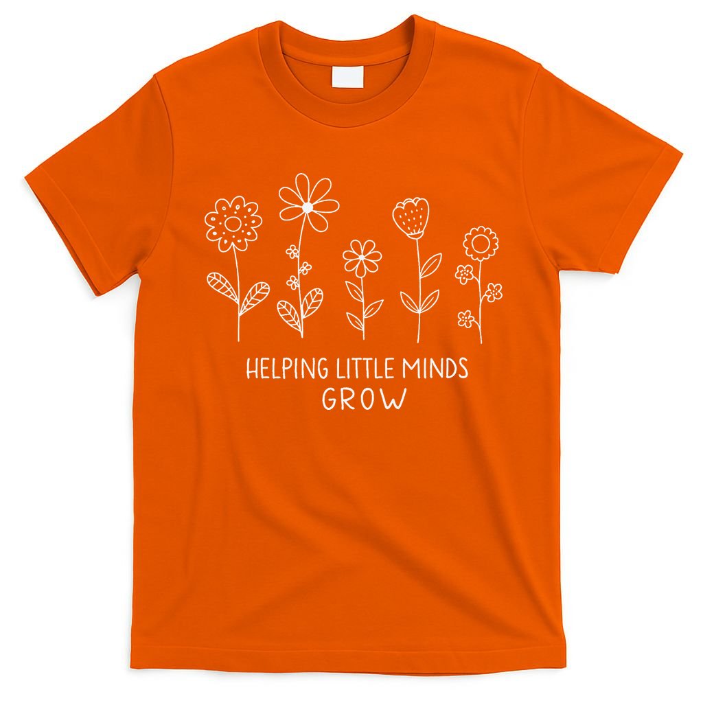 Helping Little Minds Grow Wildflower Kindergarten Teacher T-Shirt