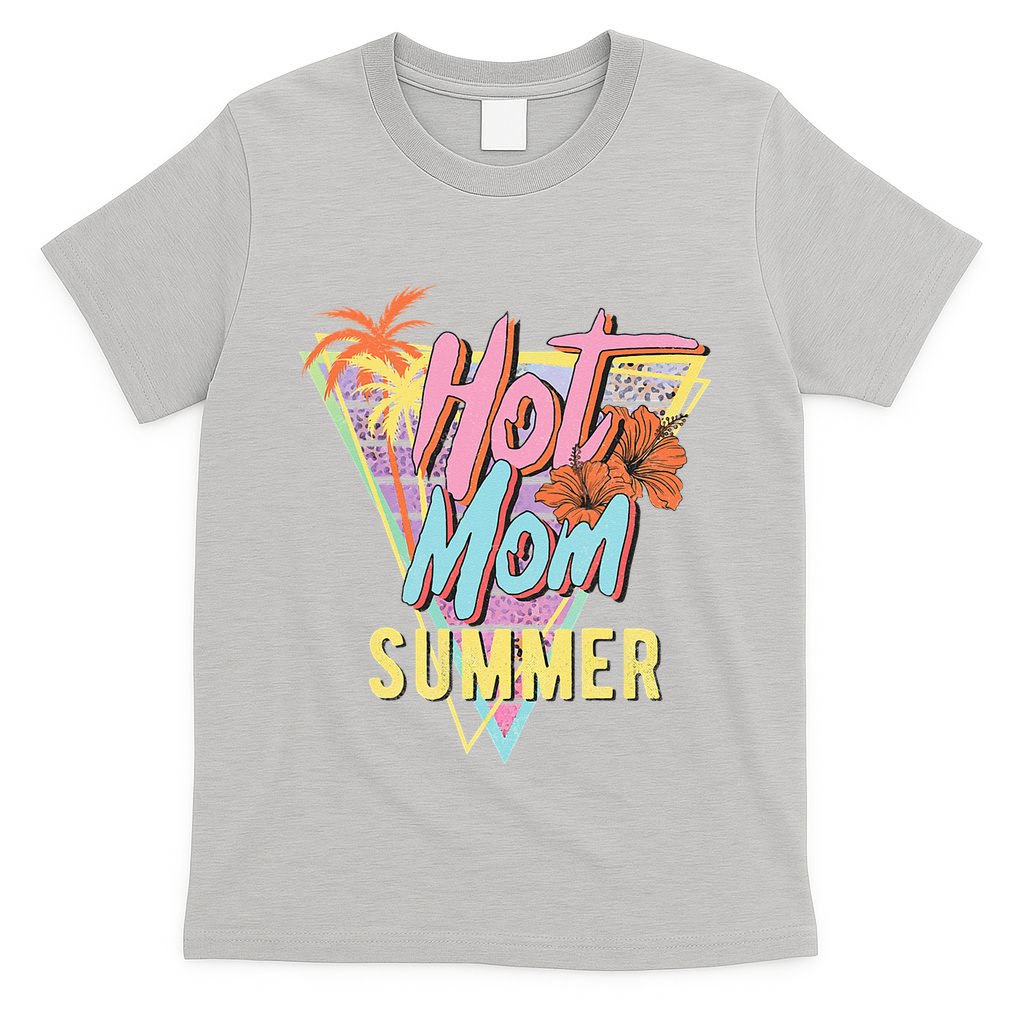 Hot Mom Summer Hawaiian Hibiscus Beach Cute Tropical T-Shirt