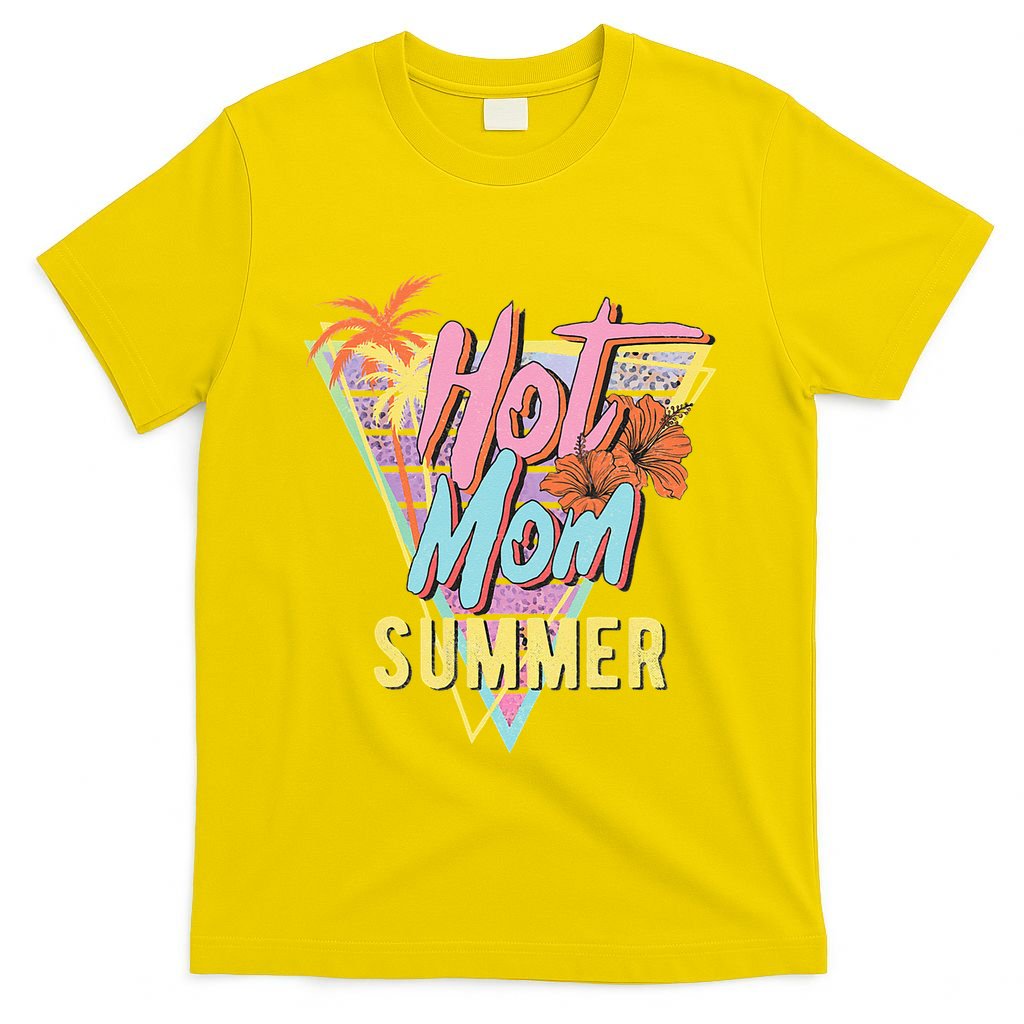 Hot Mom Summer Hawaiian Hibiscus Beach Cute Tropical T-Shirt