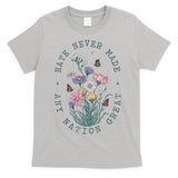 Hate Never Made Any Nation Great Anti Trump Floral Butterflies T-Shirt