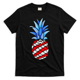 Hawaiian Pineapple American Flag 4th Of July Gift T-Shirt