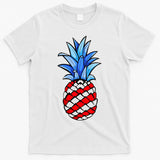 Hawaiian Pineapple American Flag 4th Of July Gift T-Shirt