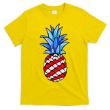 Hawaiian Pineapple American Flag 4th Of July Gift T-Shirt