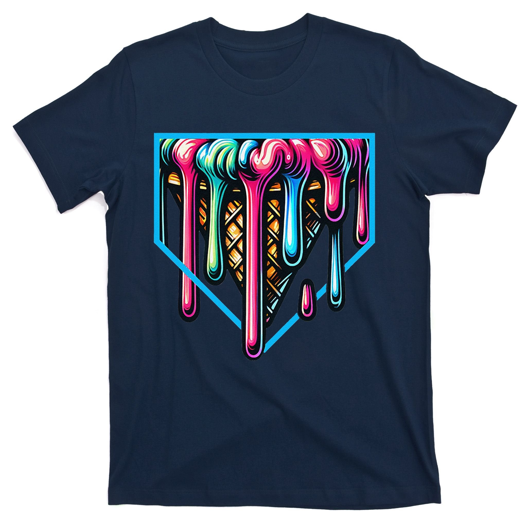 Home Plate Drip Ice Cream Softball & Baseball T-Shirt