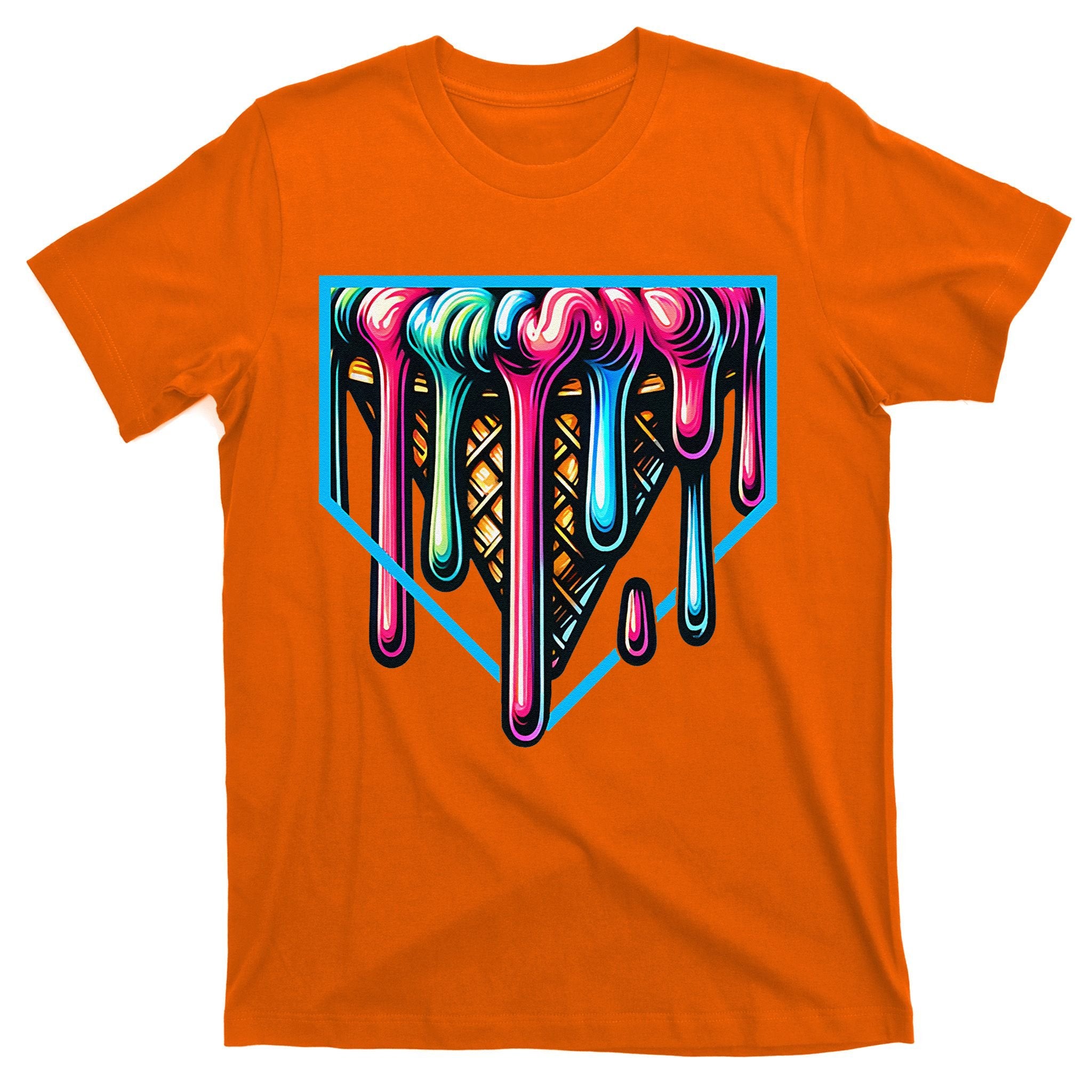 Home Plate Drip Ice Cream Softball & Baseball T-Shirt