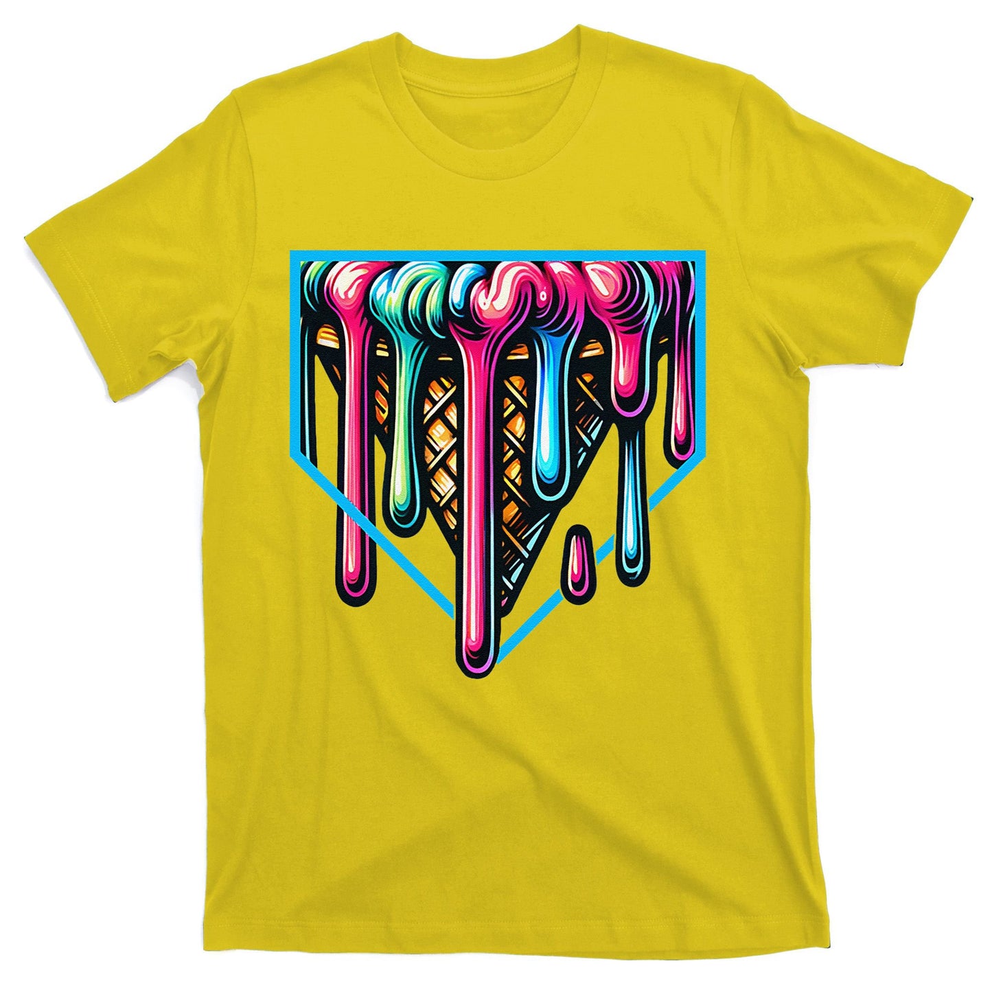 Home Plate Drip Ice Cream Softball & Baseball T-Shirt