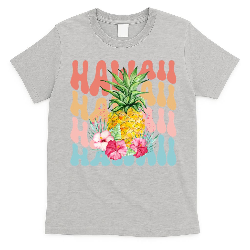 Hawaii Pineapple Summer Groovy Retro T-Shirt