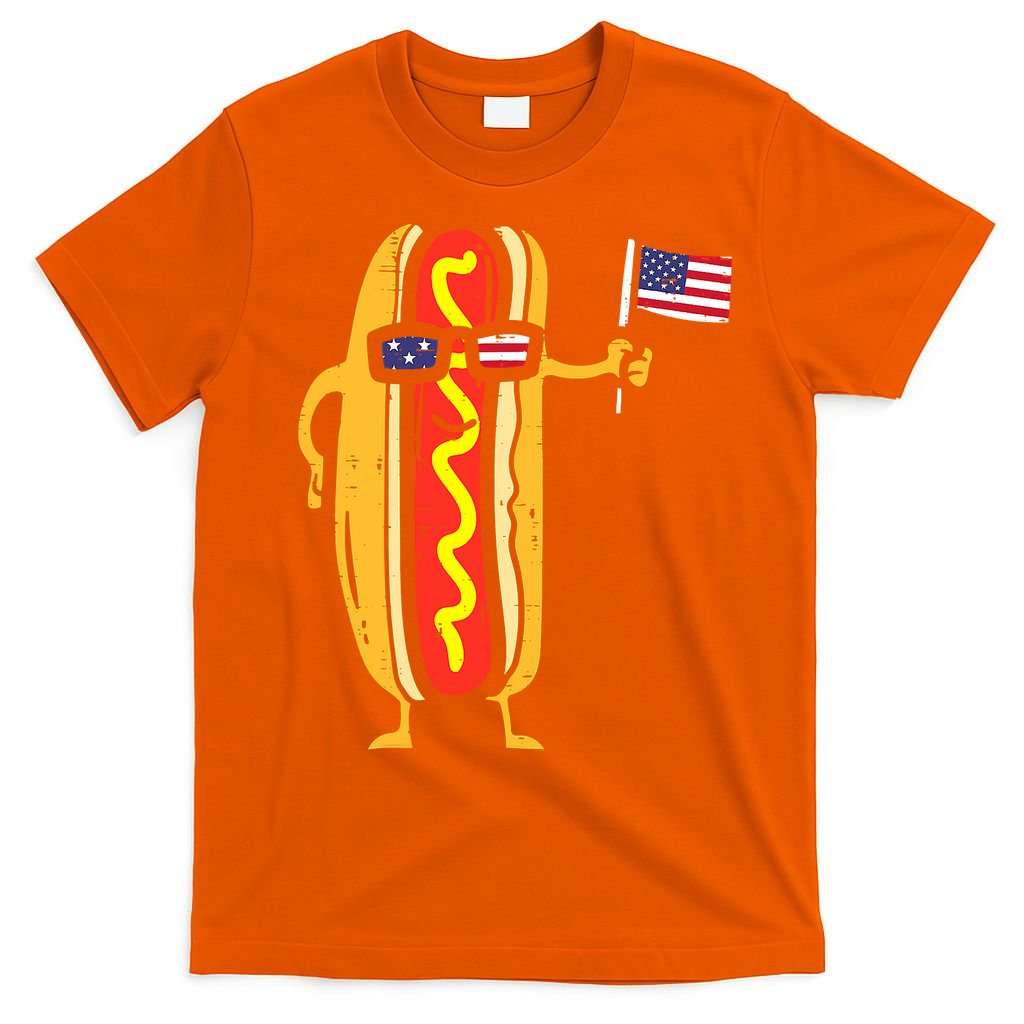 Hotdog Sunglasses American Flag USA Funny 4th Of July Fourth T-Shirt