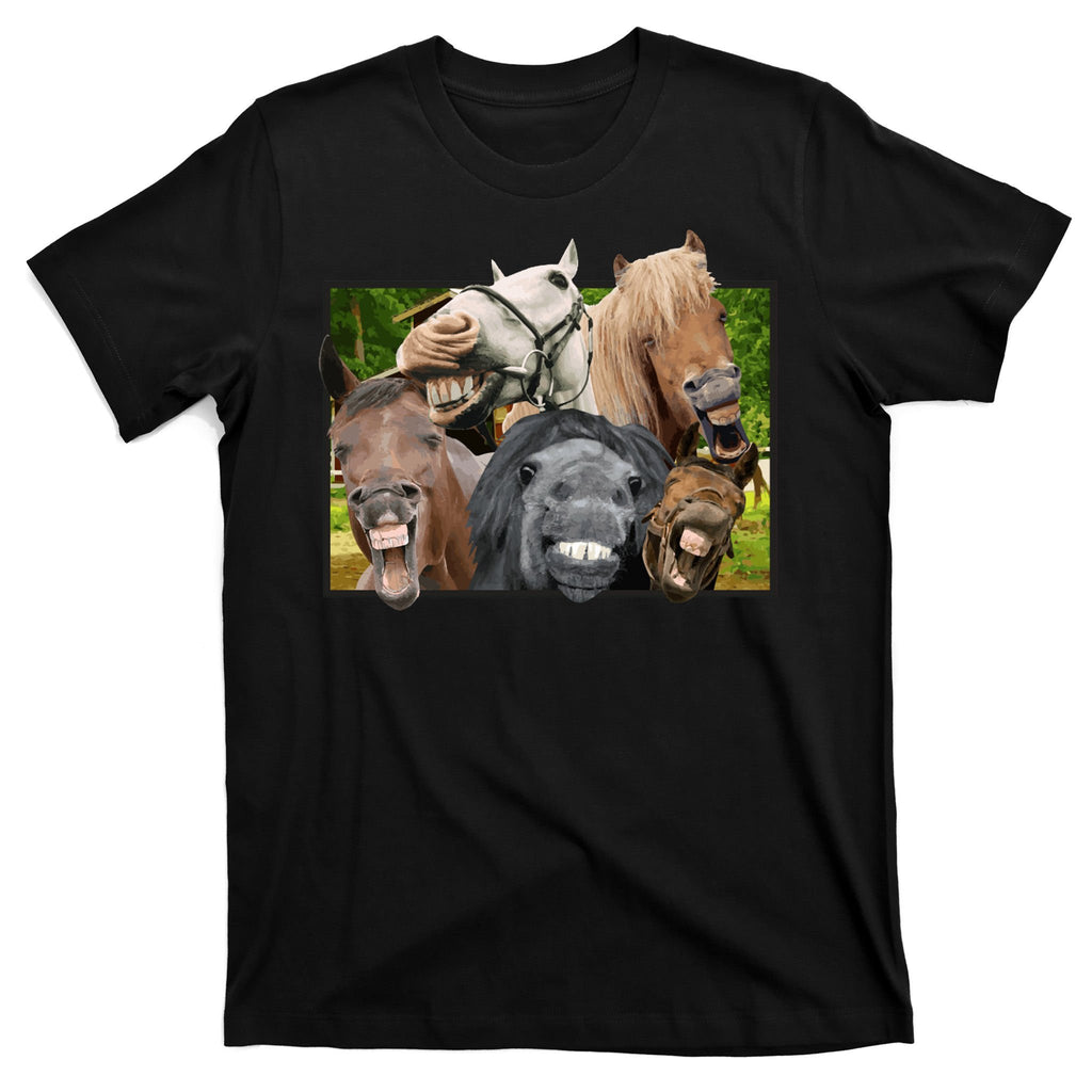 Horses Selfie Funny T-Shirt