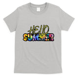 Hello Summer Hawaii Beach Summer Vacation Family Tie Dye T-Shirt