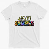 Hello Summer Hawaii Beach Summer Vacation Family Tie Dye T-Shirt