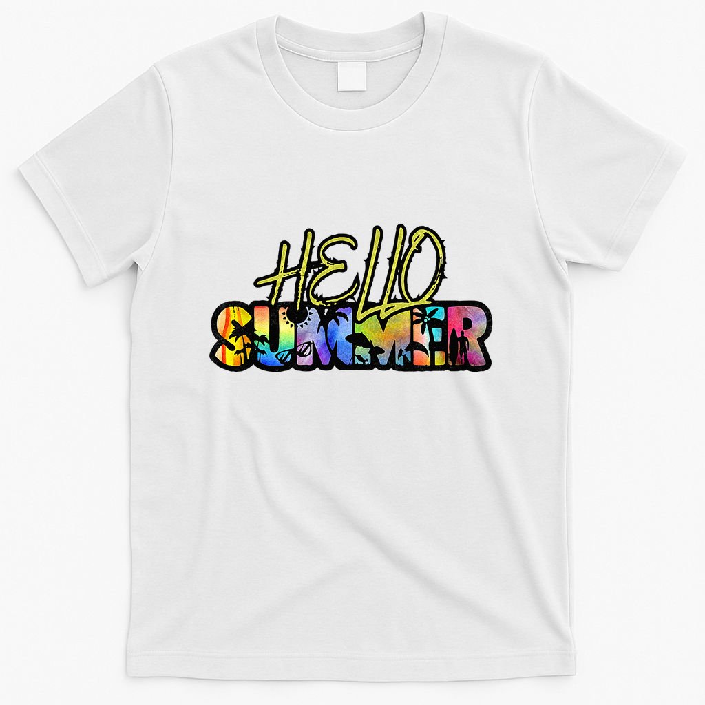 Hello Summer Hawaii Beach Summer Vacation Family Tie Dye T-Shirt