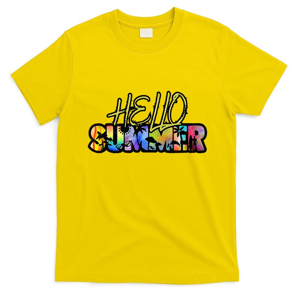 Hello Summer Hawaii Beach Summer Vacation Family Tie Dye T-Shirt