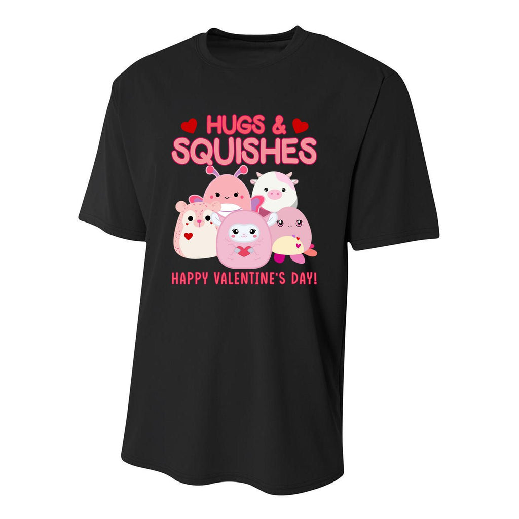 Hugs & Squishes Happy ValentineS Day Cute Squish!Mallow Valentine Youth Performance Sprint T-Shirt