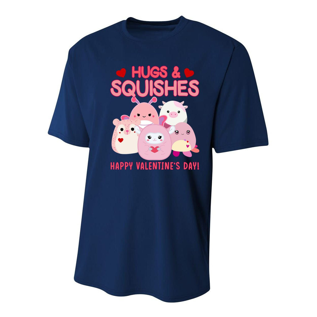 Hugs & Squishes Happy ValentineS Day Cute Squish!Mallow Valentine Youth Performance Sprint T-Shirt