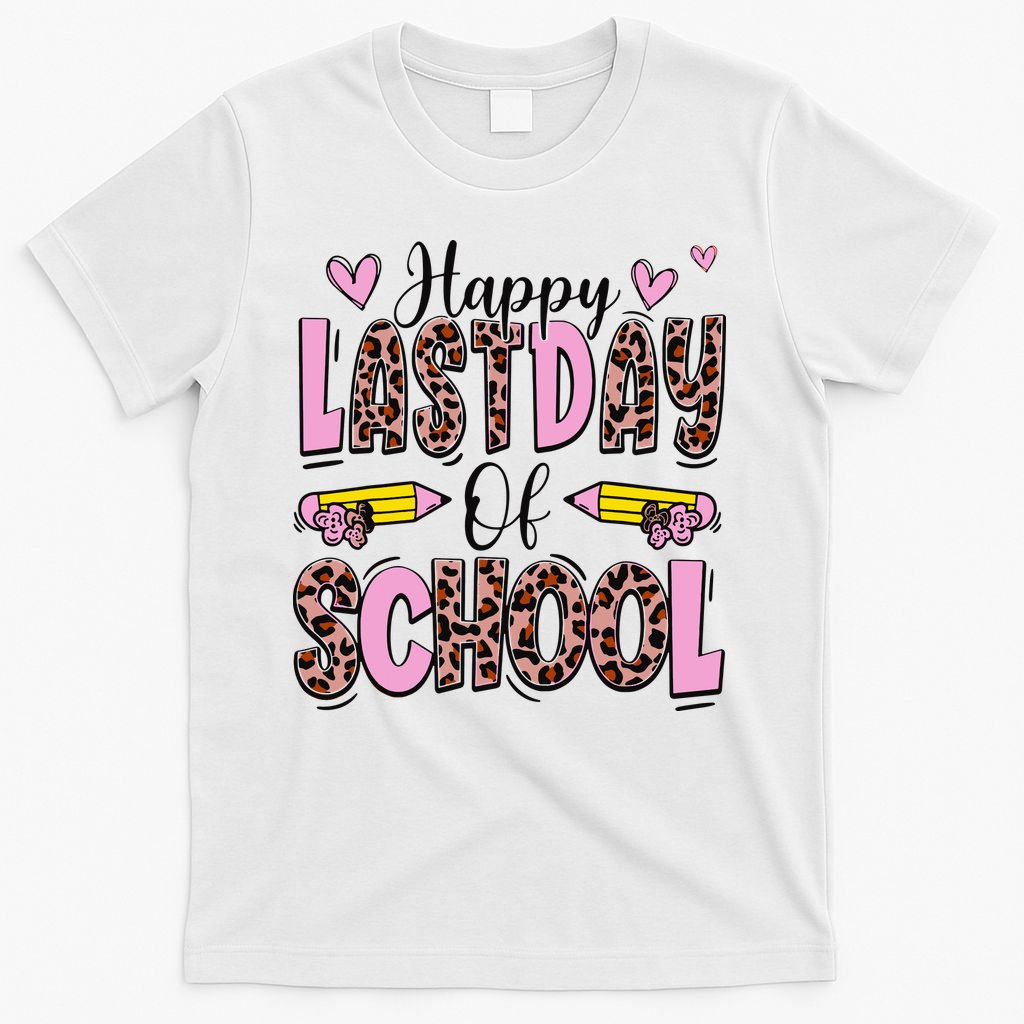 Hello Summer Happy Last Day Of School Leopard T-Shirt