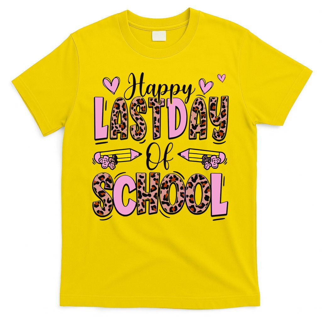 Hello Summer Happy Last Day Of School Leopard T-Shirt