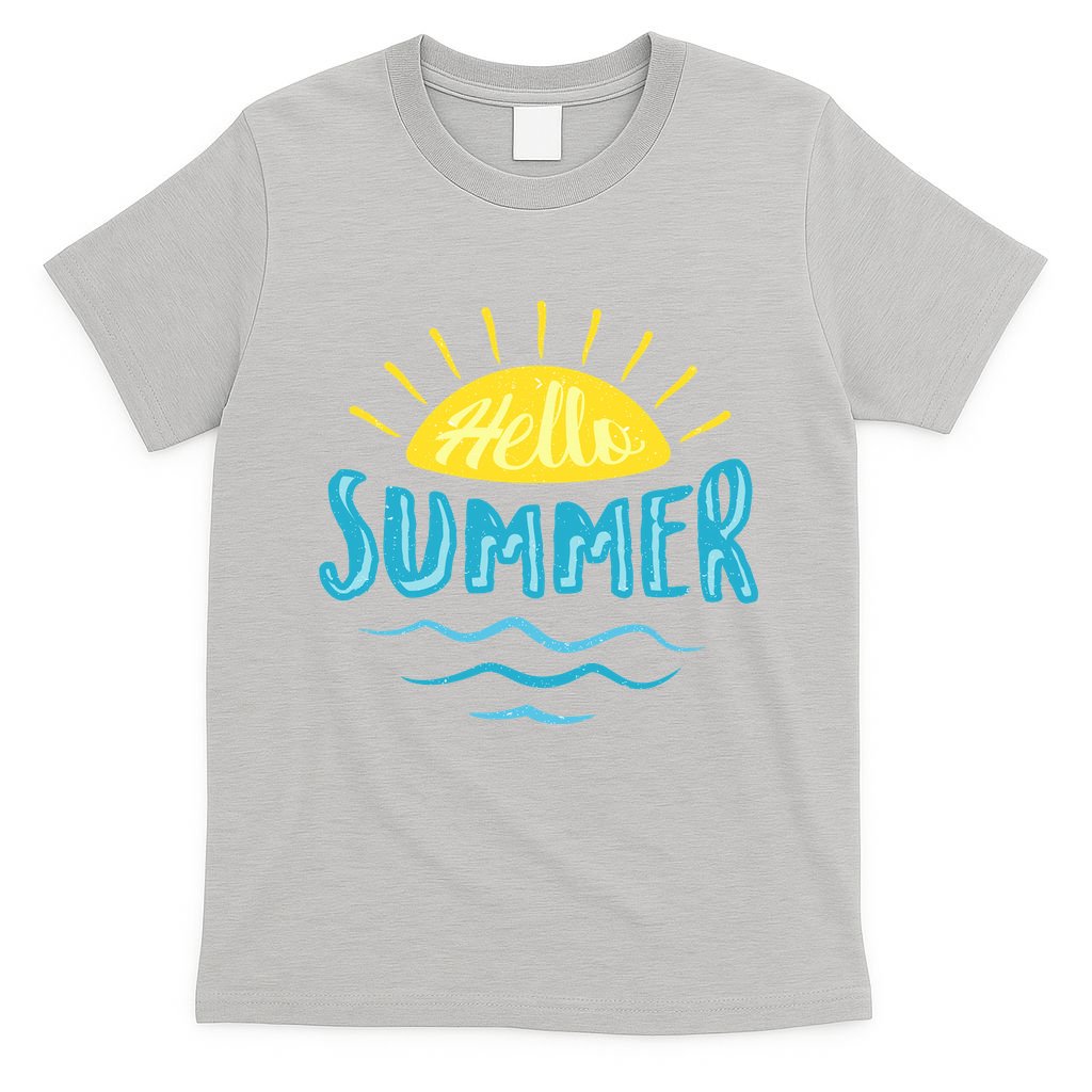 Hello Summer Sunset Ocean Wave T-Shirt