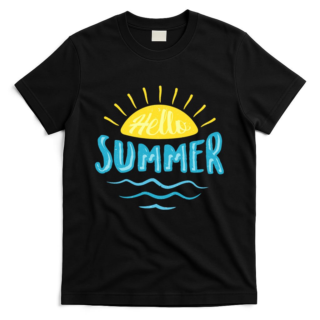 Hello Summer Sunset Ocean Wave T-Shirt