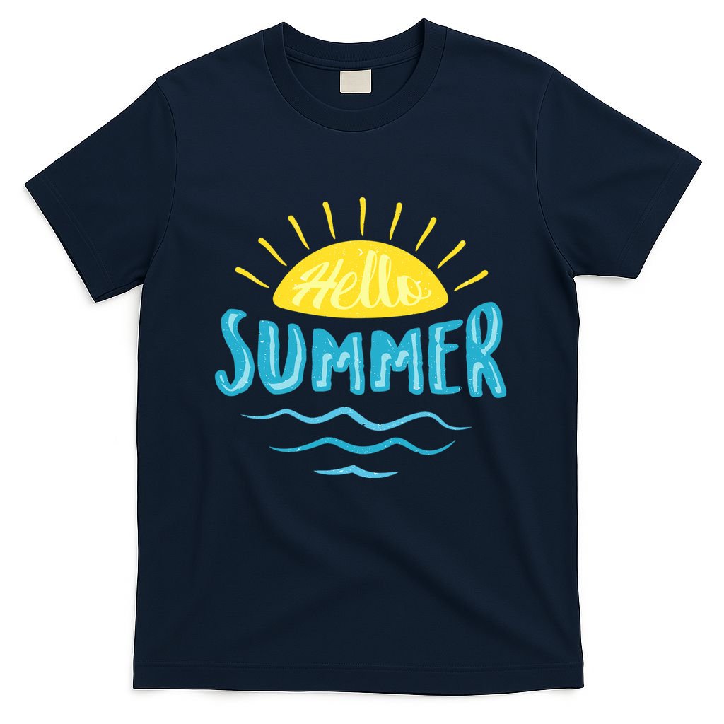 Hello Summer Sunset Ocean Wave T-Shirt