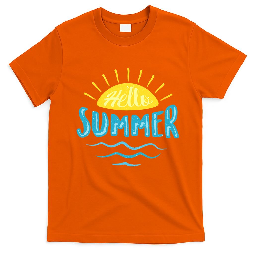 Hello Summer Sunset Ocean Wave T-Shirt
