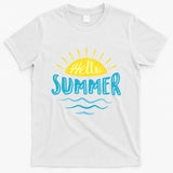 Hello Summer Sunset Ocean Wave T-Shirt