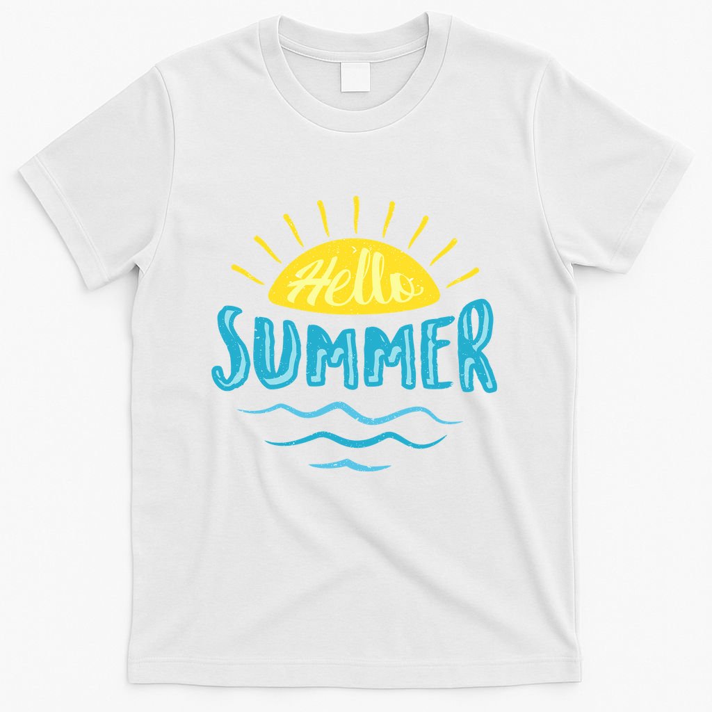 Hello Summer Sunset Ocean Wave T-Shirt