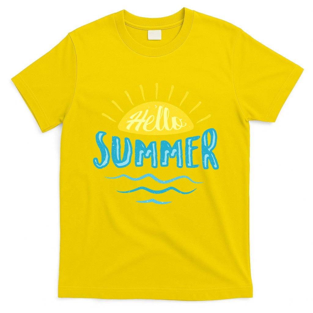 Hello Summer Sunset Ocean Wave T-Shirt
