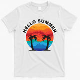 Hello Summer Tropical Sunset Beach T-Shirt
