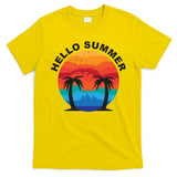 Hello Summer Tropical Sunset Beach T-Shirt