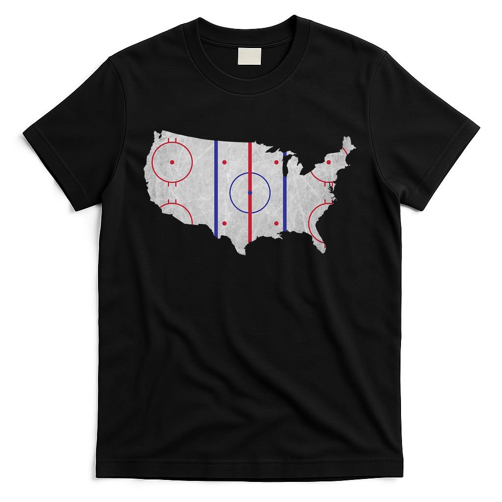 Hockey USA Map T-Shirt
