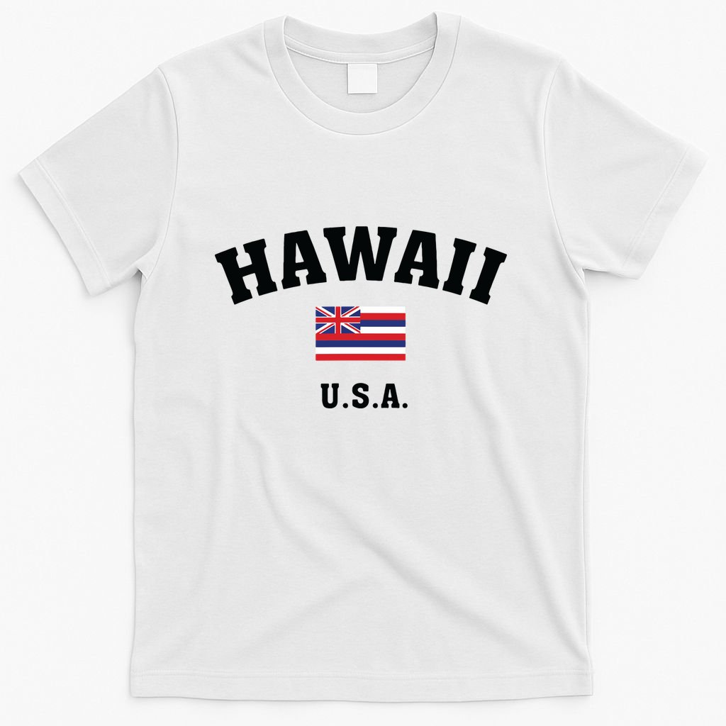 Hawaii Usa With American Flag T-Shirt