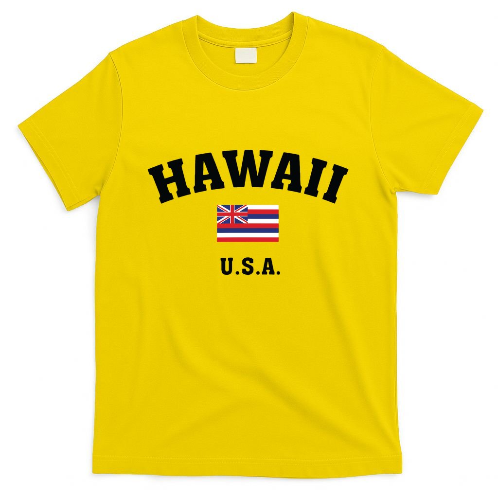 Hawaii Usa With American Flag T-Shirt