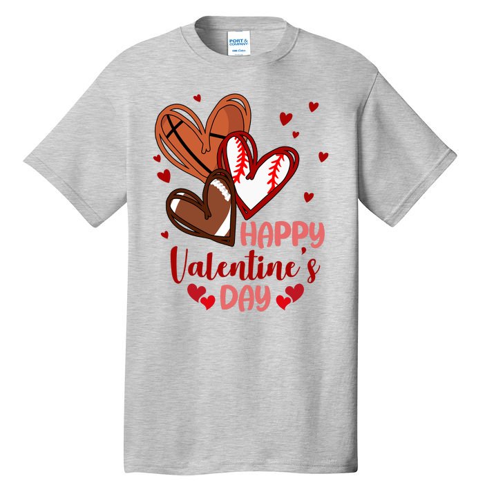 Happy Valentines Day Sports Lover Heart Gift Tall T-Shirt