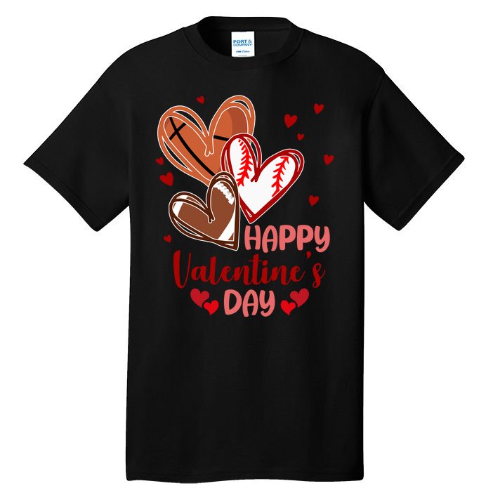 Happy Valentines Day Sports Lover Heart Gift Tall T-Shirt