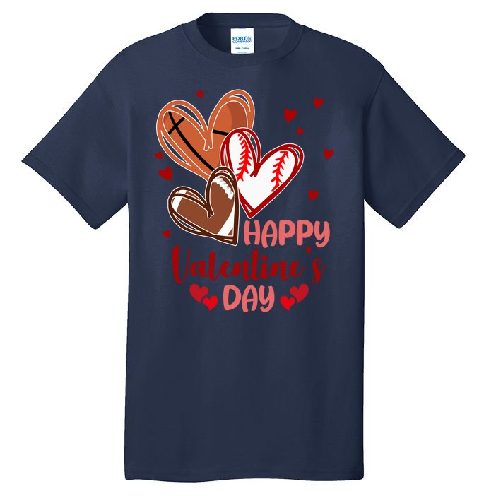 Happy Valentines Day Sports Lover Heart Gift Tall T-Shirt