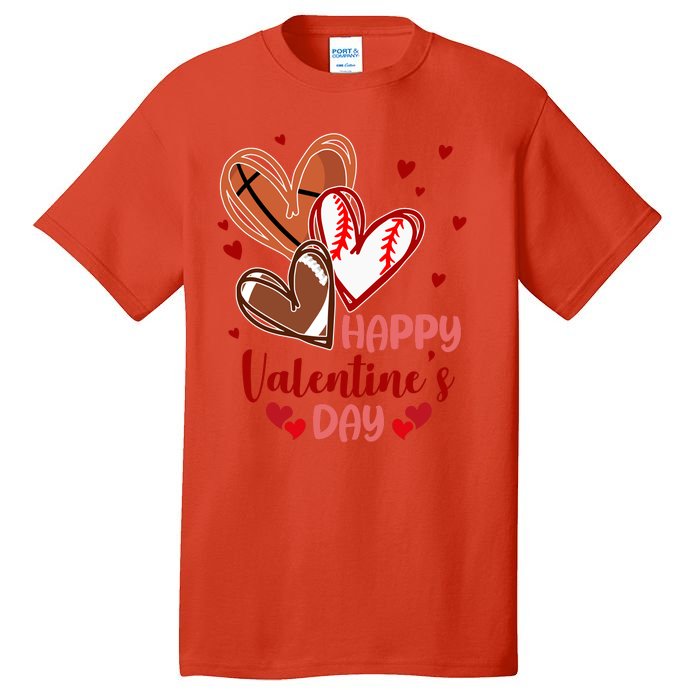Happy Valentines Day Sports Lover Heart Gift Tall T-Shirt