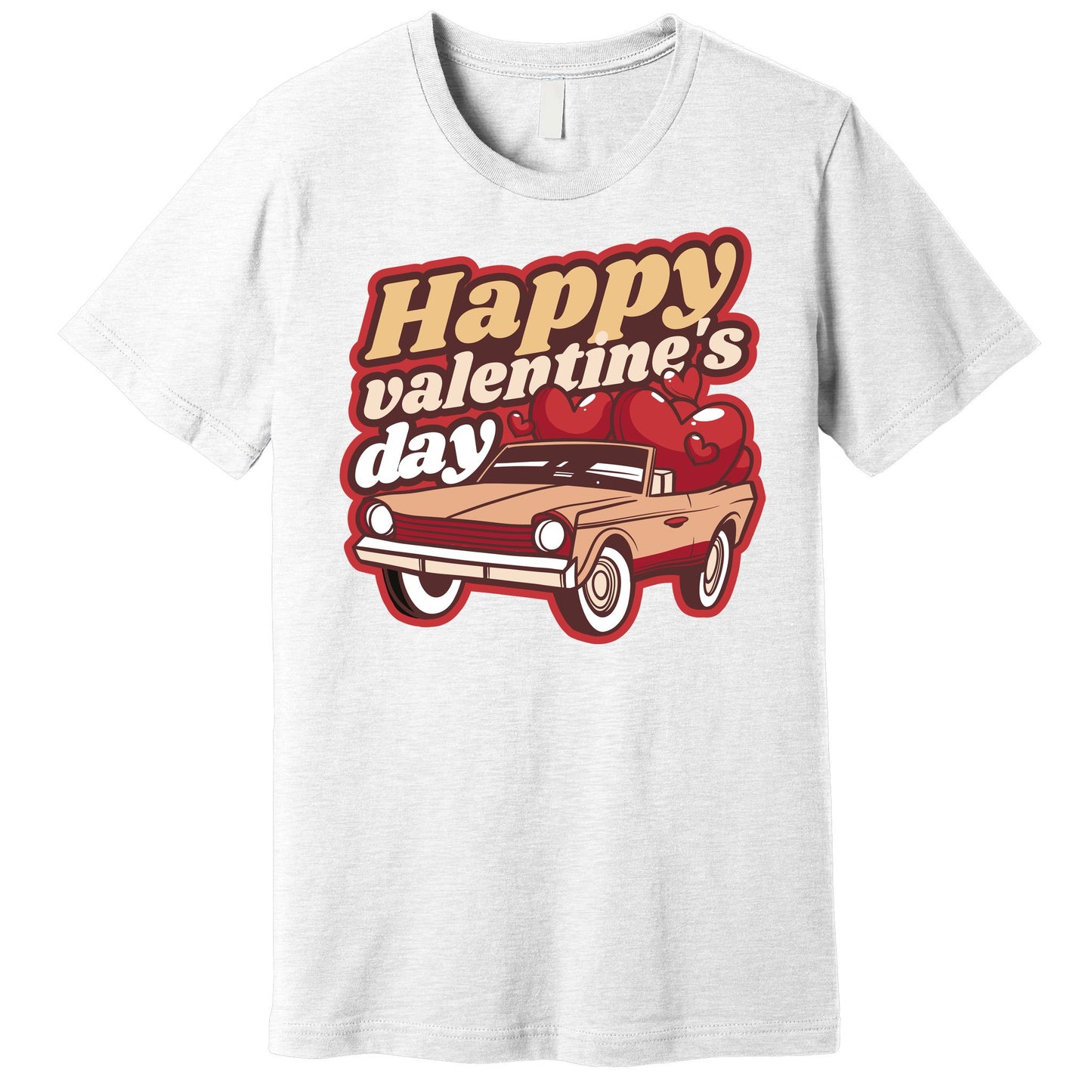 Happy Valentine's Day Vintage Car Premium T-Shirt