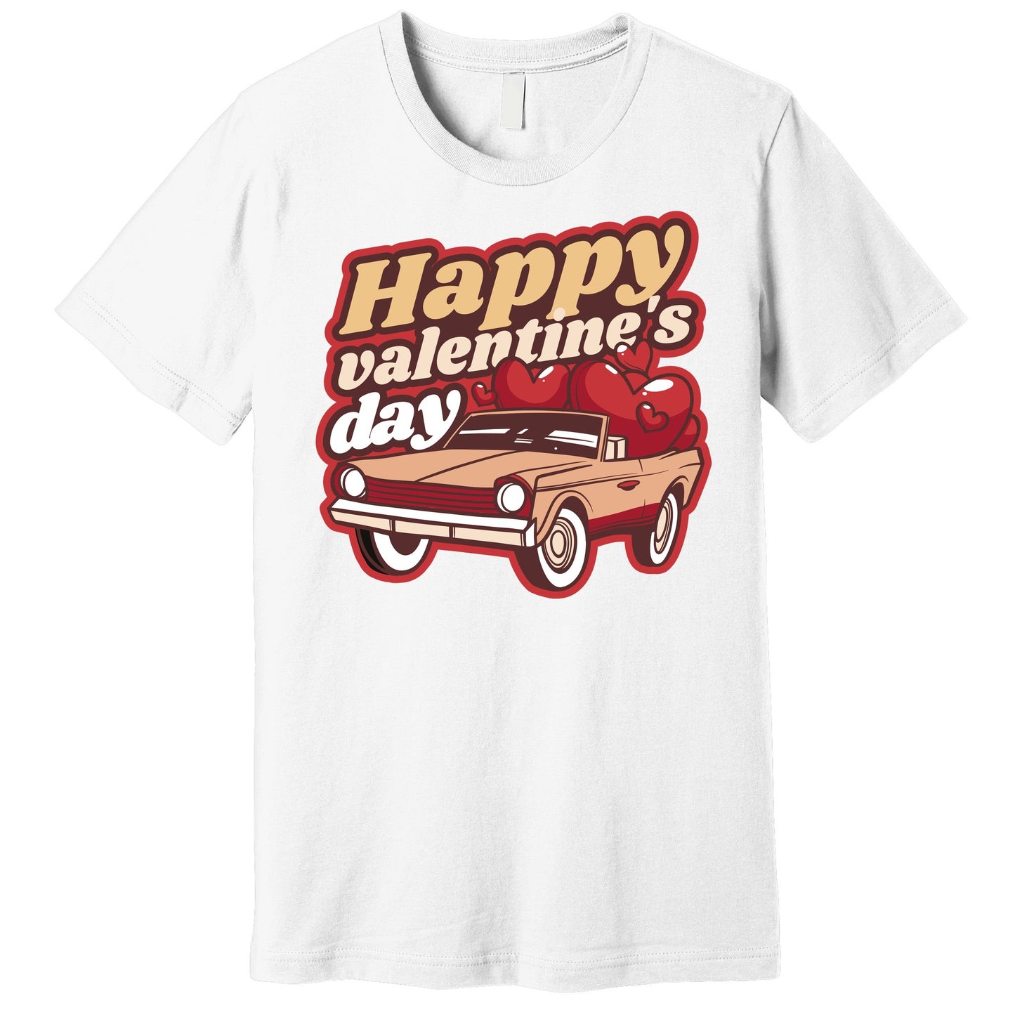 Happy Valentine's Day Vintage Car Premium T-Shirt