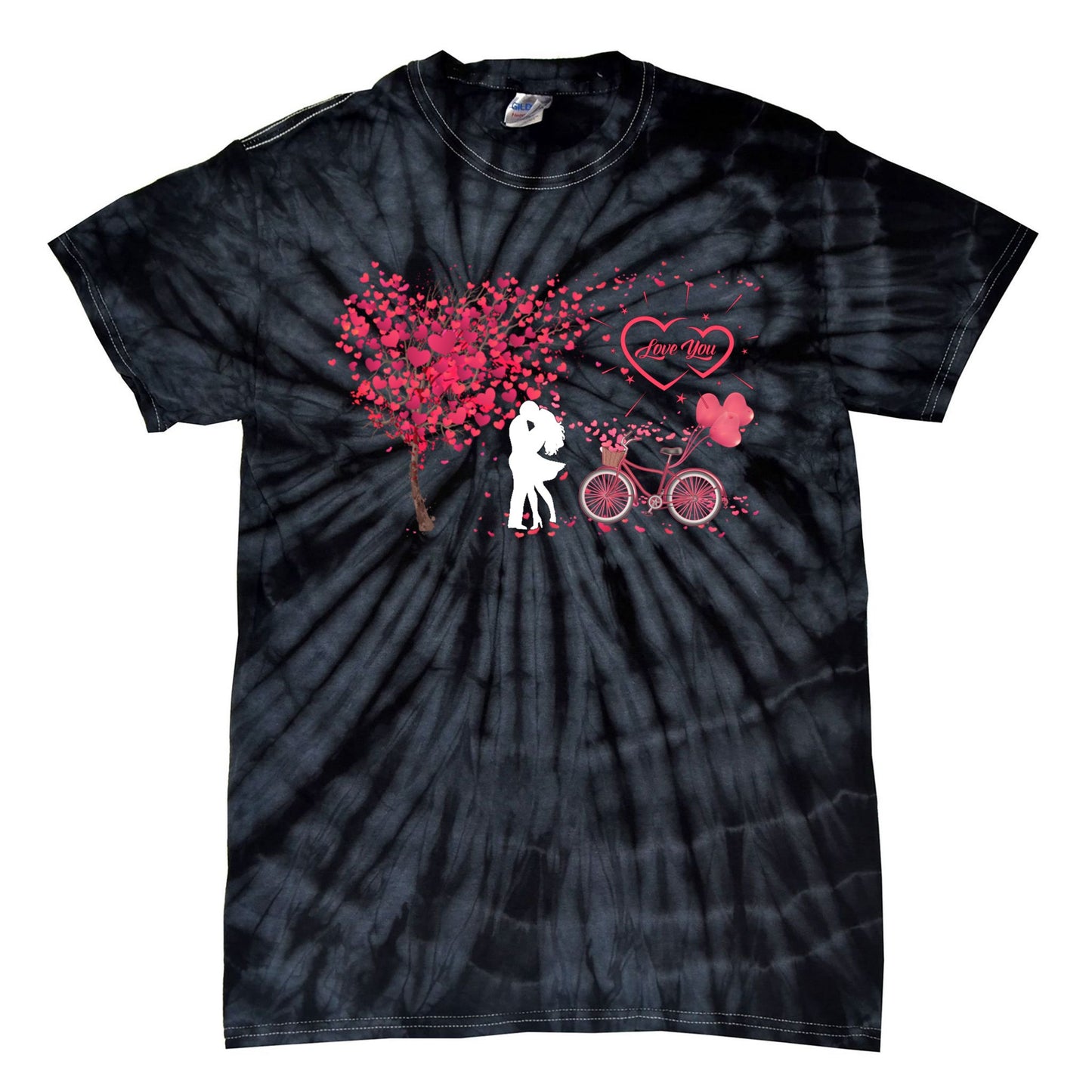 Happy Valentine's Day Tree Hearts Love You Valentine Gift Tie-Dye T-Shirt