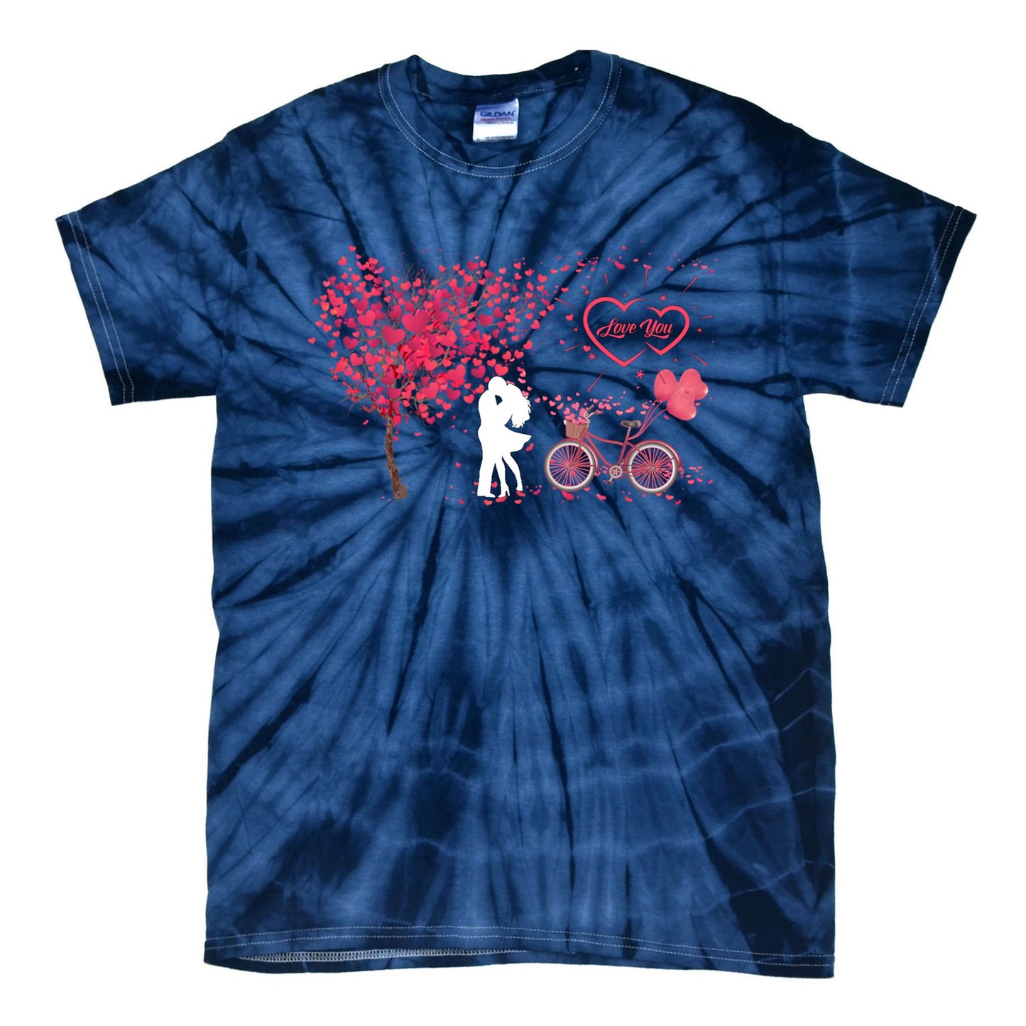 Happy Valentine's Day Tree Hearts Love You Valentine Gift Tie-Dye T-Shirt