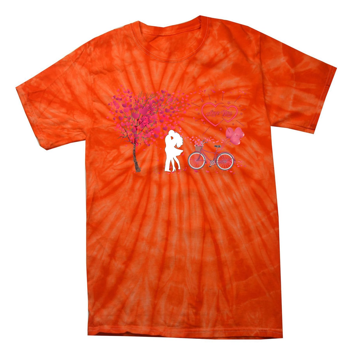 Happy Valentine's Day Tree Hearts Love You Valentine Gift Tie-Dye T-Shirt