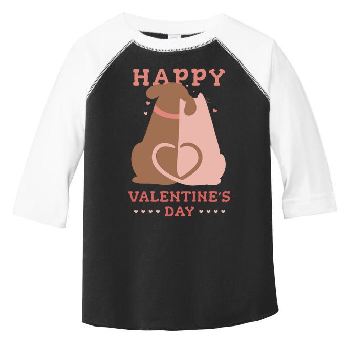 Happy Valentines Day Dog Tail Heart Toddler Fine Jersey T-Shirt