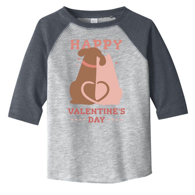 Happy Valentines Day Dog Tail Heart Toddler Fine Jersey T-Shirt